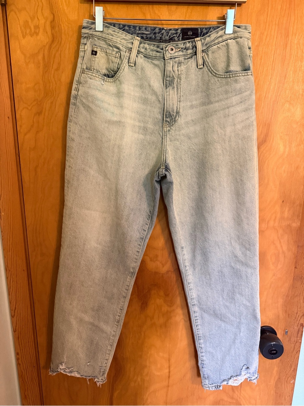 AG Adriano Goldschmied Distressed Phoebe High Waist Tapered Jeans Size 31 Women